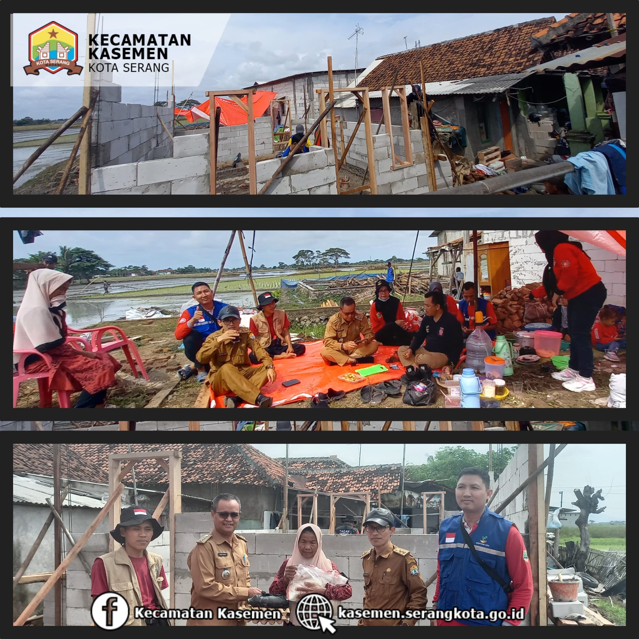 Bantuan & Gotong Royong pembangunan rumah tidak layak di kp kecacang kelurahan sawah luhur.