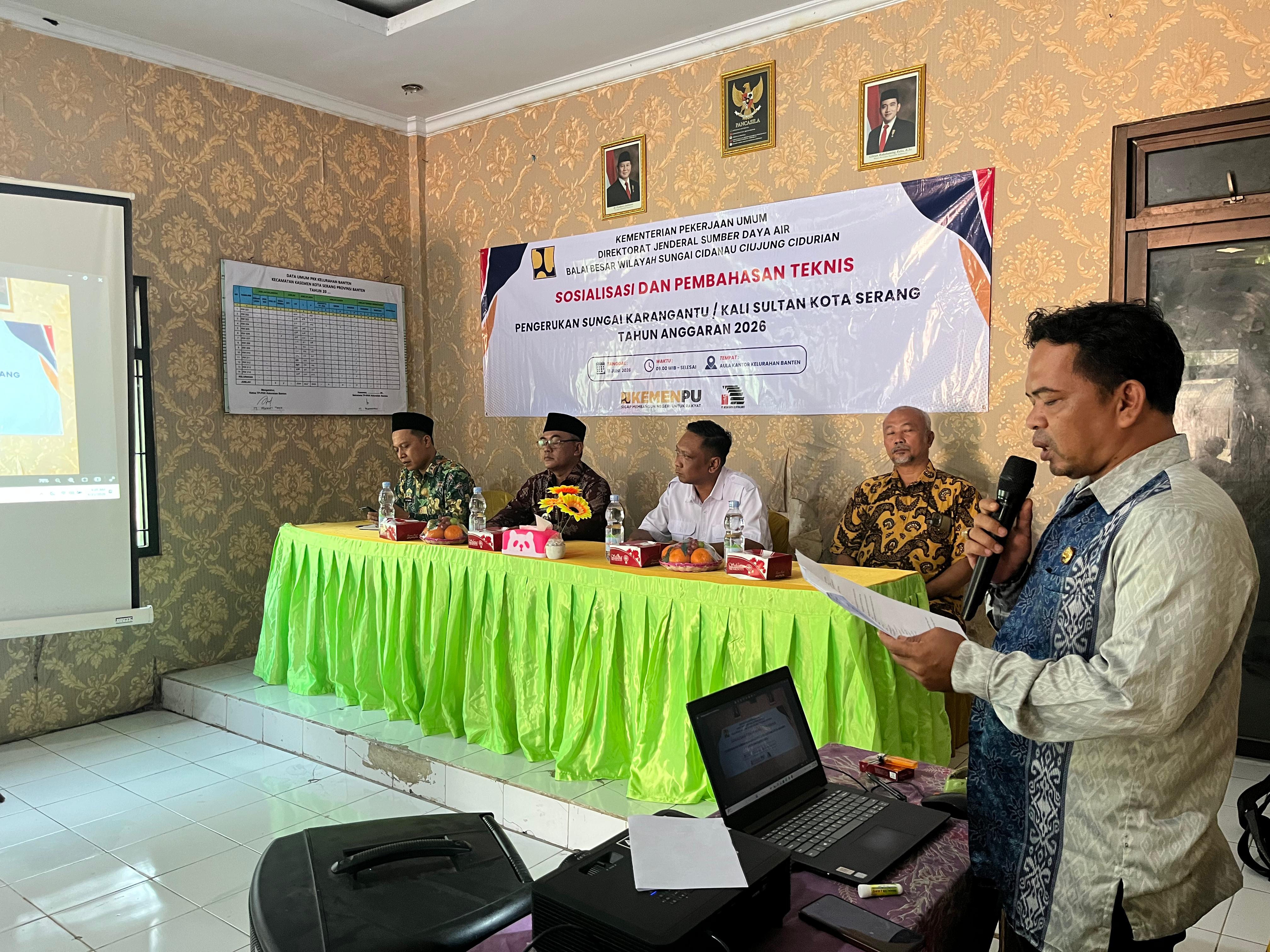 Sosialisasi Pembahasan Teknis Pengerukan Sungai Karangantu/Kali Banten Di Kelurahan Banten Kecamatan Kasemen